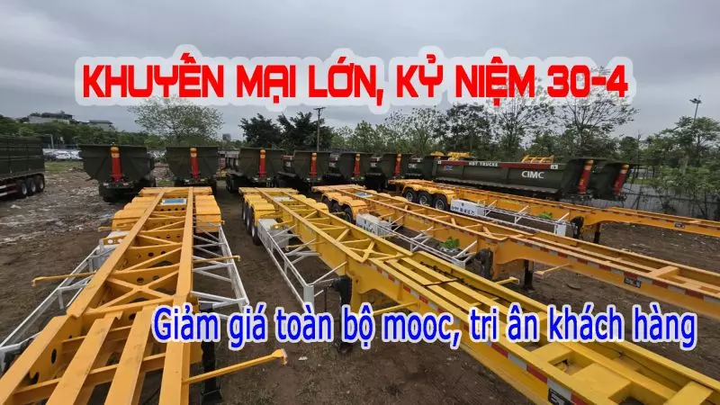 Xả kho mooc cổ cò 50feet, mooc ben CIMC, đầu kéo Sitrak 440 2024